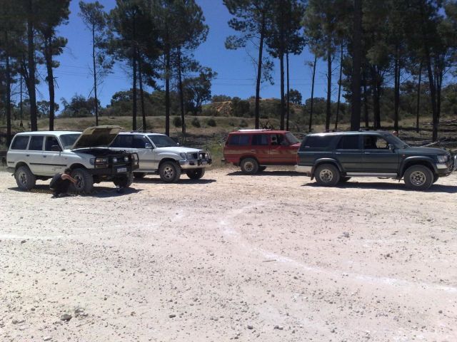 Pumping up the tyres after exiting the trail.