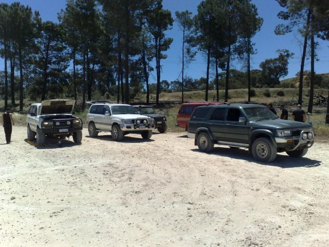 Pumping up the tyres after exiting the trail.